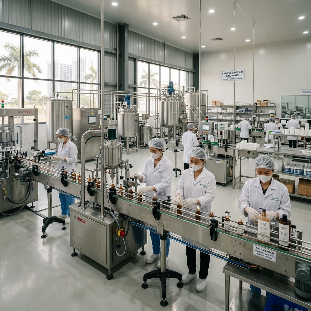 hi phí gia công mỹ phẩm OEM 2026 dao động từ 50-200 triệu VNĐ cho đơn hàng đầu tiên. Bảng giá chi tiết theo loại sản phẩm, quy mô và yêu cầu bao bì. Tư vấn miễn phí.