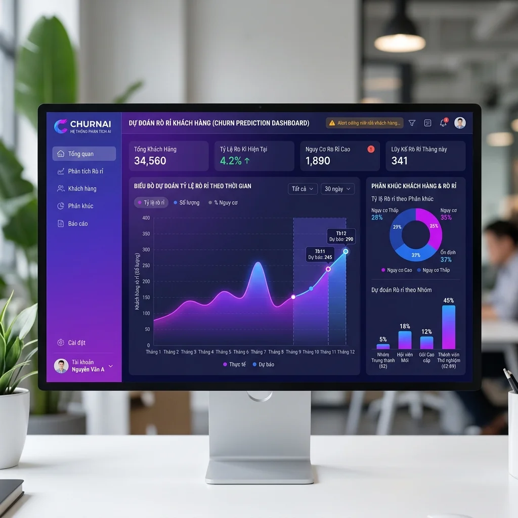 Hướng dẫn ứng dụng AI machine learning để dự đoán khách hàng có nguy cơ rời bỏ (churn prediction). Cách xây dựng mô hình đơn giản, cách đọc kết quả và 3 chiến lược giữ chân khách VIP trước 90 ngày.