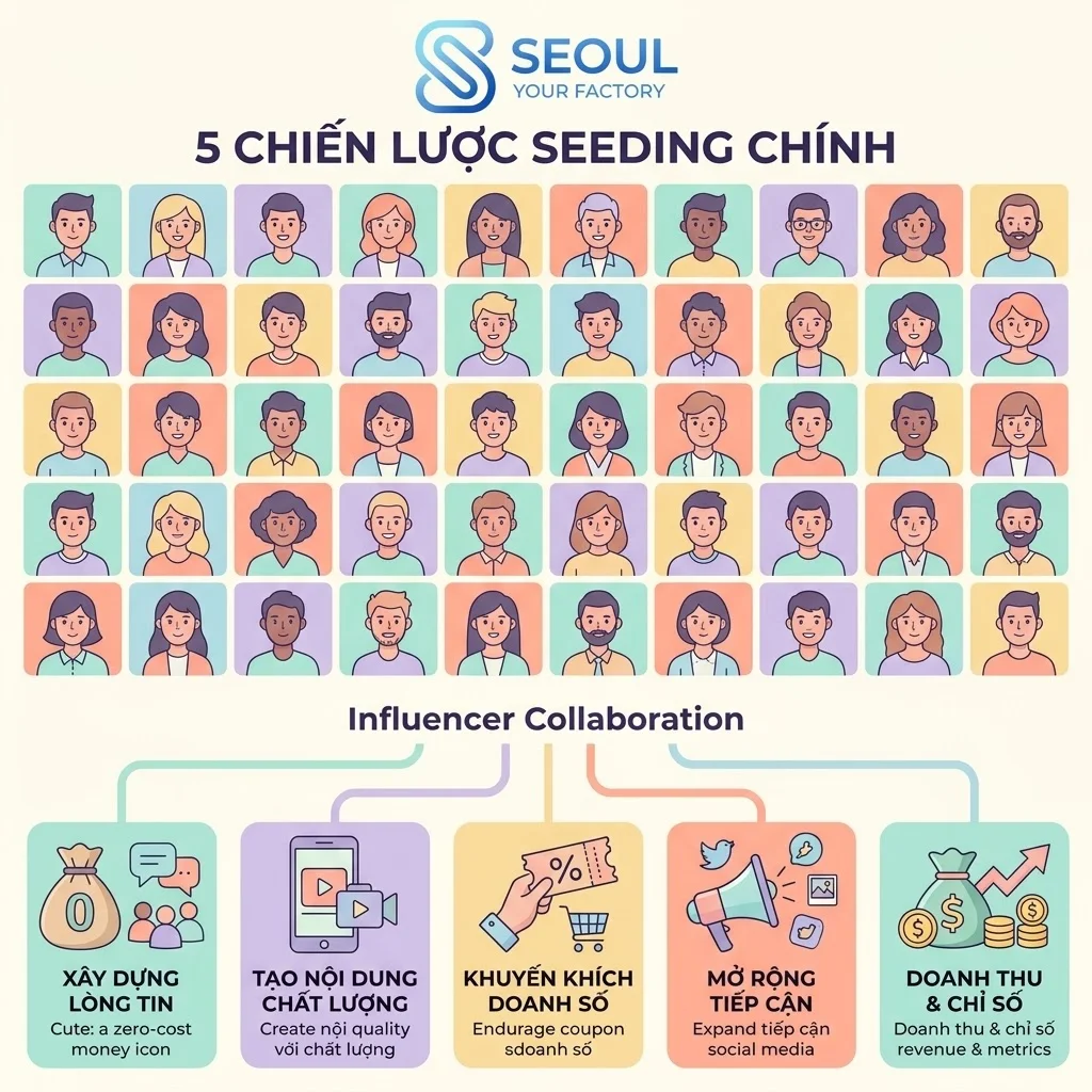 Học cách KOL seeding không tốn tiền từ Seoul Cosmetic: trade product, affiliate commission, micro-influencer pool, community seeding, event gifting. Case study brand skincare Việt đã có 53 review với ngân sách zero qua chiến lược của chúng tôi.