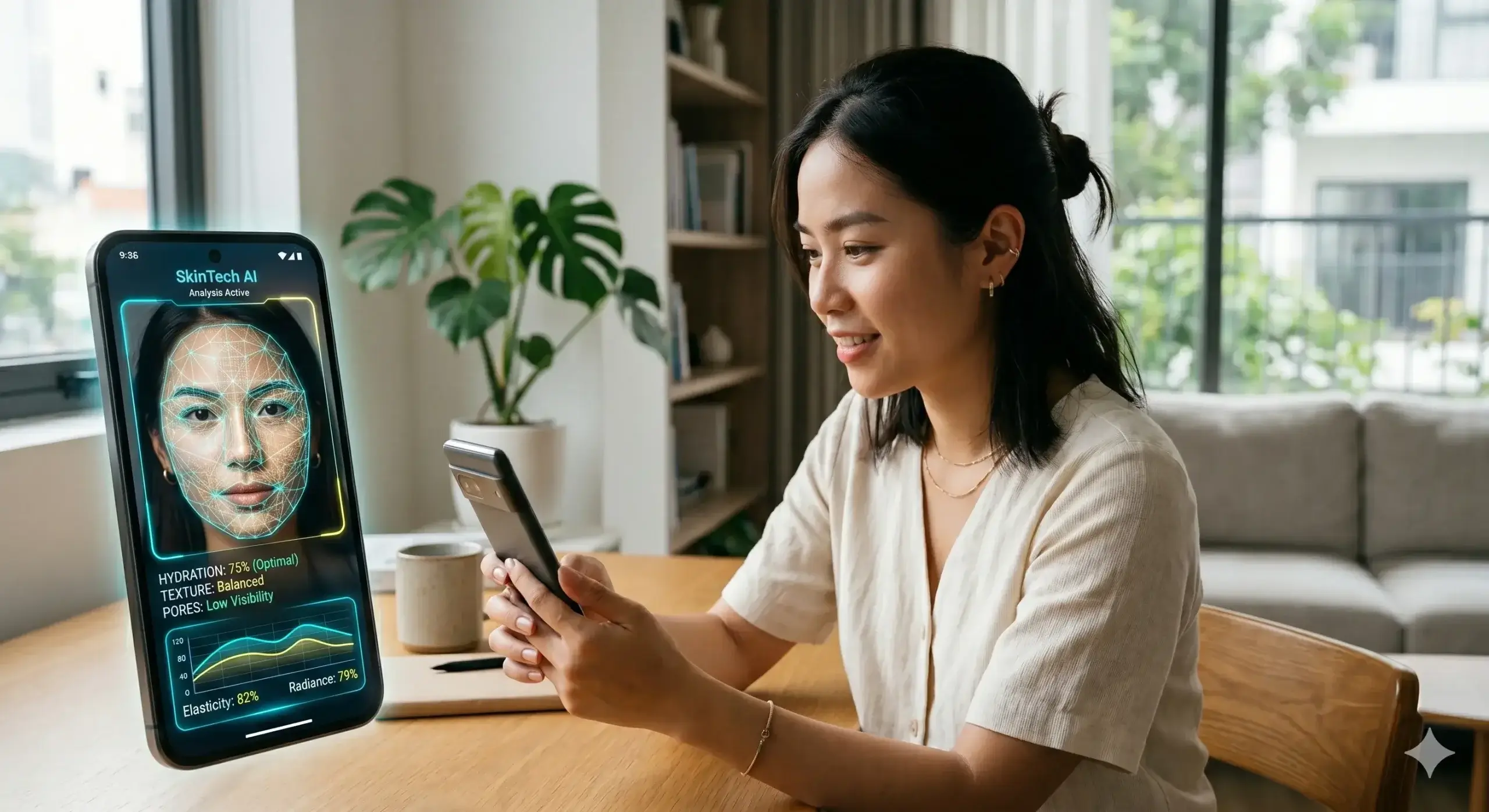 Virtual try-on và AR filter không chỉ dành cho son phấn. Công nghệ này đang giúp các thương hiệu mỹ phẩm chăm sóc da tăng 40% tỷ lệ chuyển đổi bằng cách trực quan hóa hiệu quả sản phẩm.