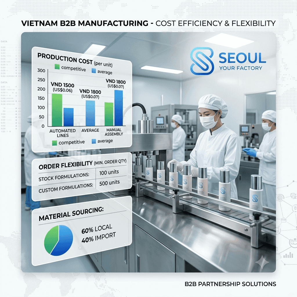 So sánh chi phí gia công mỹ phẩm 2026 với bảng giá thực tế từ các nhà máy OEM/ODM lớn tại Việt Nam và Hàn Quốc, giúp bạn chọn đúng đối tác phù hợp ngân sách.