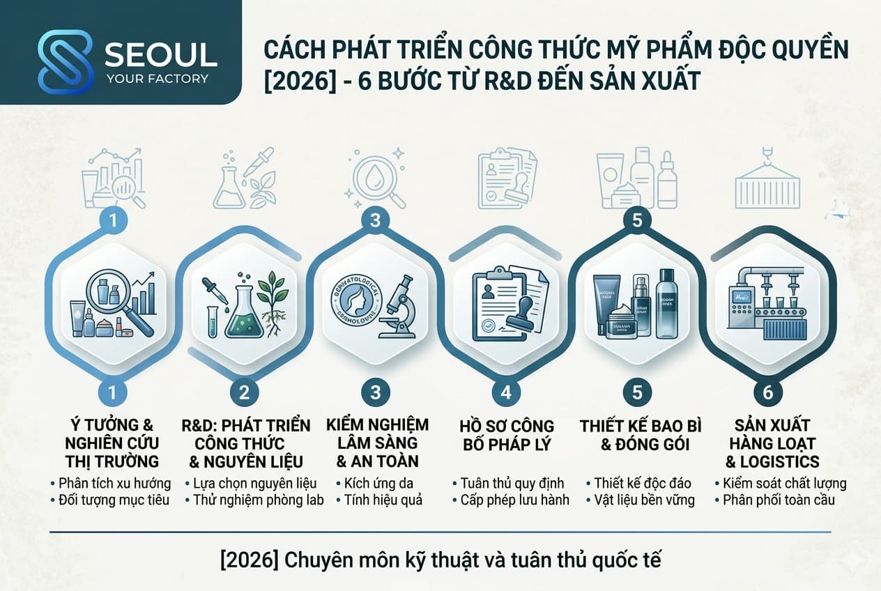 phát triển công thức mỹ phẩm độc quyền