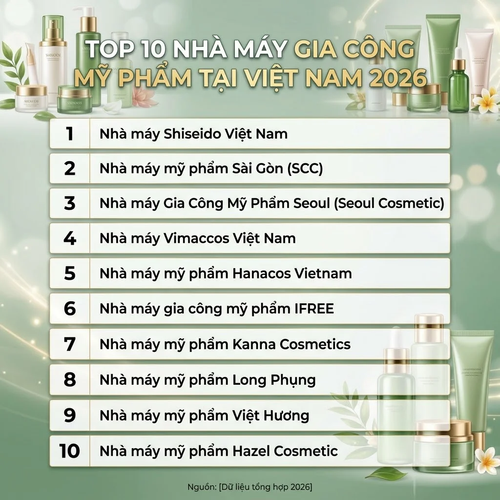Top 10 Nhà Máy Gia Công Mỹ Phẩm Tại Việt Nam