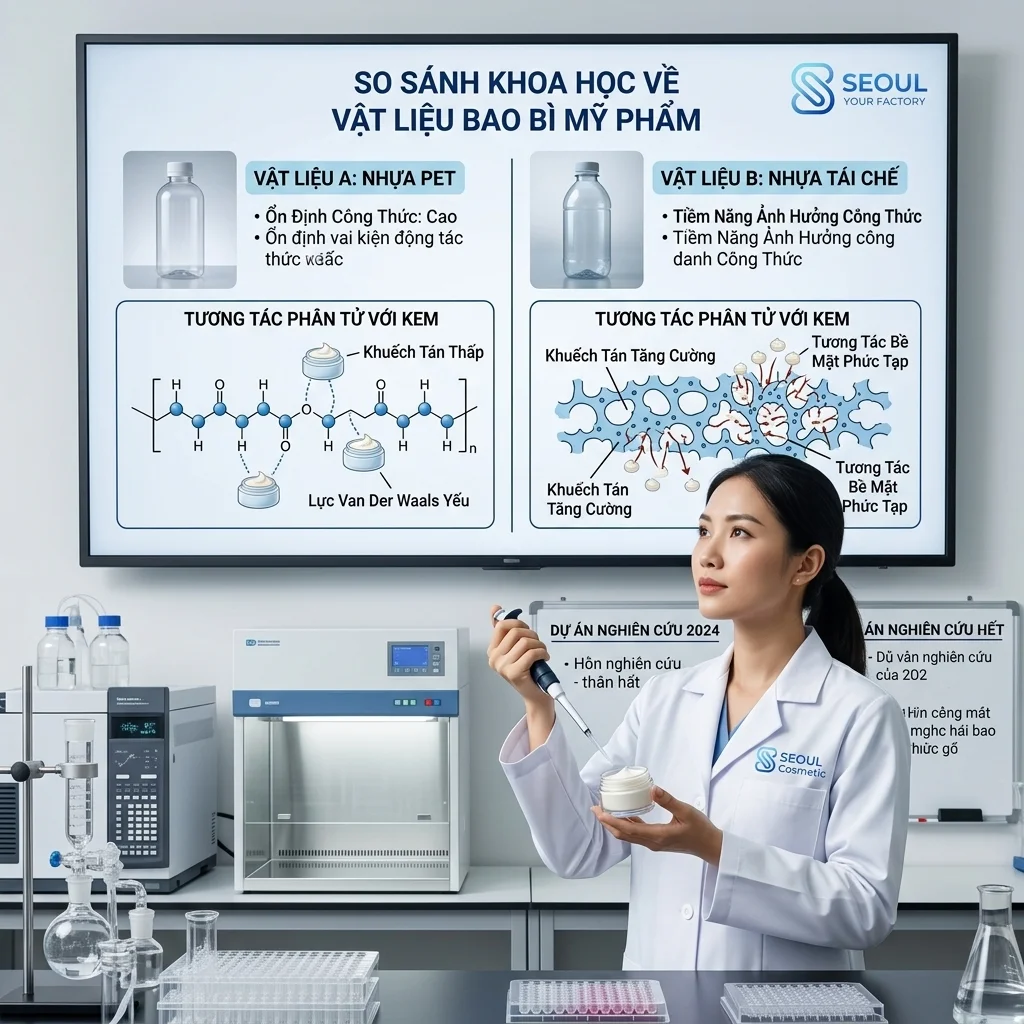 Bao bì ảnh hưởng đến chất lượng kem và serum thế nào? Phân tích tương tác giữa vật liệu chứa và hoạt chất: plasticizer leaching, UV degradation, oxidation. Hướng dẫn chọn bao bì.