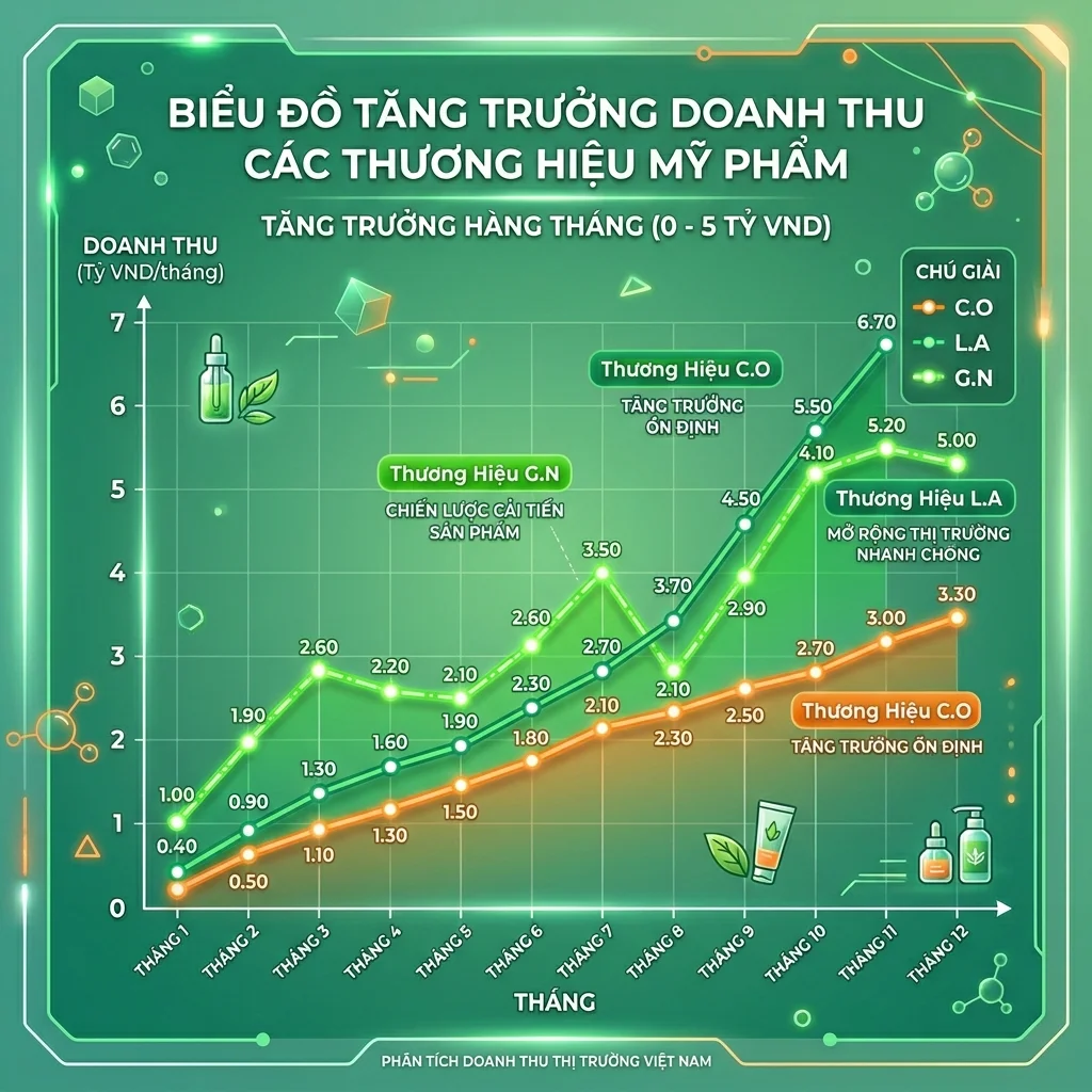Case study brand skincare Việt thành công 2025: chiến lược product, marketing, distribution giúp scale từ 0 lên 5-10 tỷ/tháng trong 18 tháng.