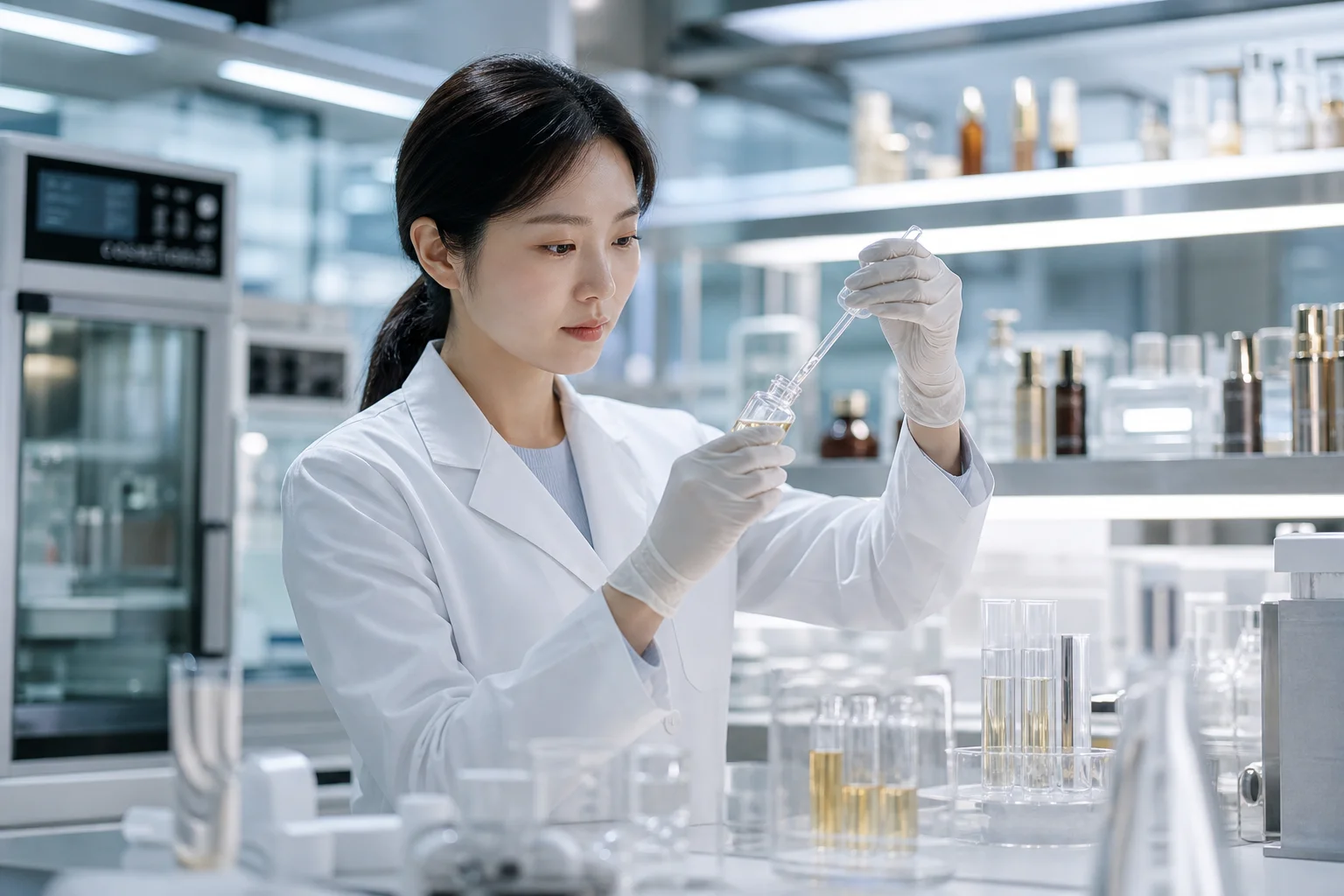 Khám phá điều kiện để gia công serum nám đạt hiệu quả thật. Tìm hiểu hoạt chất tranexamic acid, niacinamide, quy trình CGMP và bí quyết tạo serum trị nám chất lượng.