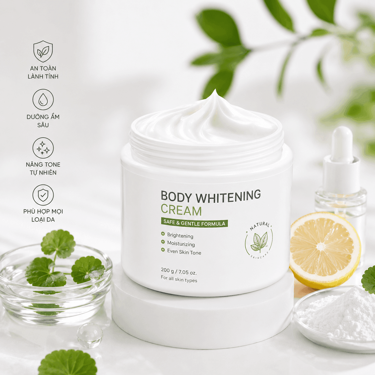 Kem body trắng da có an toàn khi dùng hàng ngày? Phân tích rủi ro hydroquinone, mercury, cách chọn thành phần và nhà máy OEM/ODM CGMP để xây dựng brand body an toàn.
