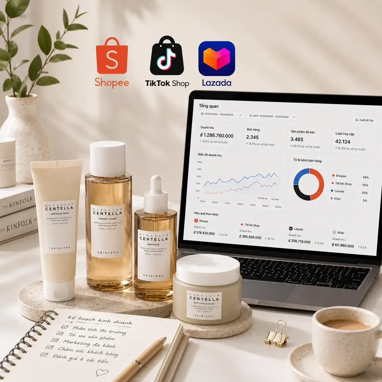 Chi tiết chi phí mở gian hàng mỹ phẩm 2026: so sánh Shopee Mall, TikTok Shop, LazMall về phí hoa hồng, điều kiện đăng ký và cách tối ưu chi phí cho brand mới.