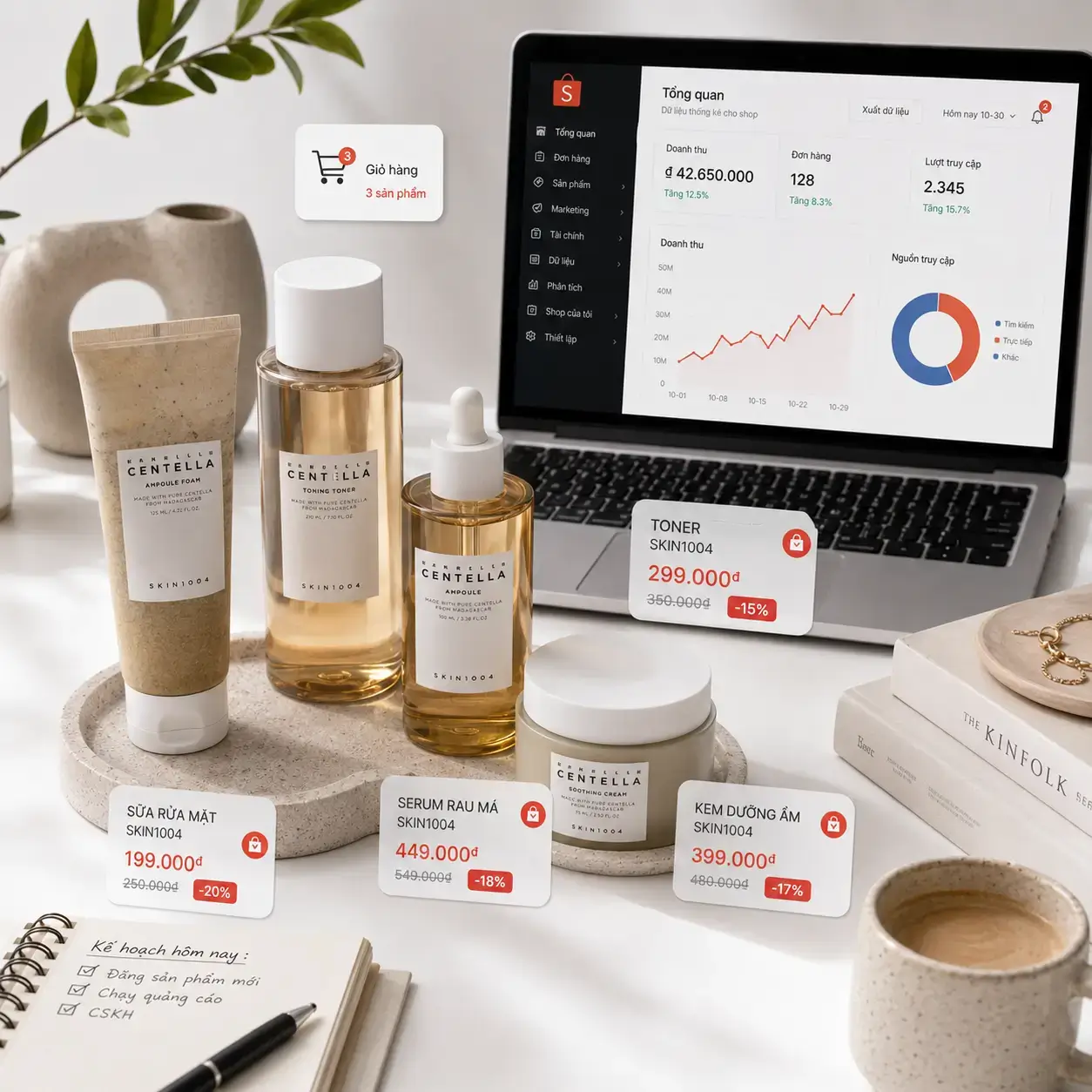 Chiến lược giá trên các sàn TMĐT: Shopee, TikTok Shop, Lazada cho mỹ phẩm