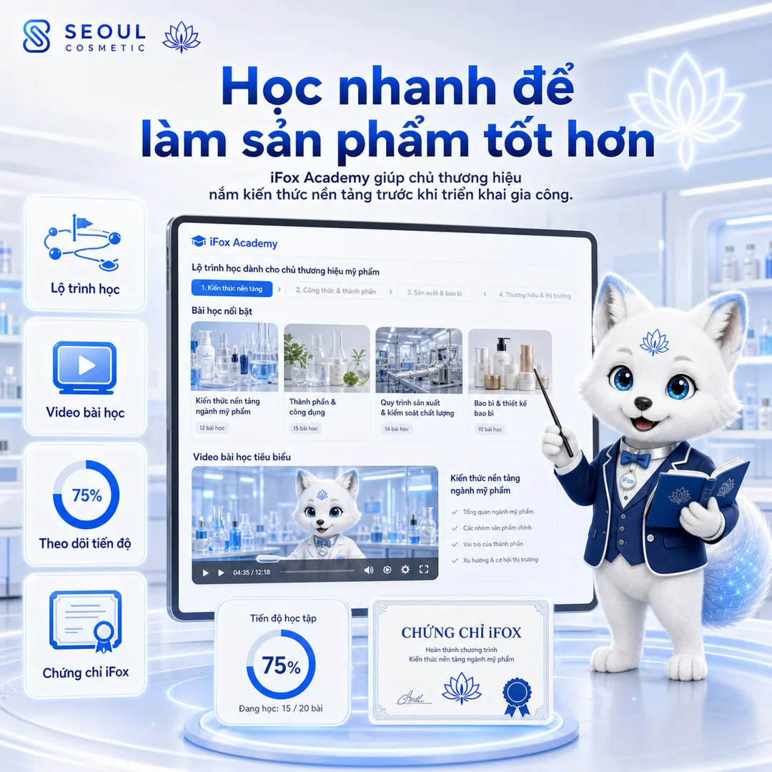 Phần Học cùng iFox với lộ trình học, video bài học, theo dõi tiến độ và chứng chỉ